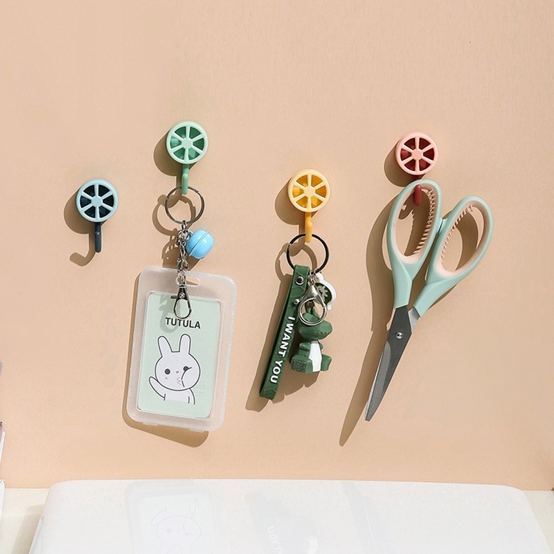 1PC Home Creative Wall Mounted Lemon Shape Hooks / Bathroom Kitchen Self Adhesive Door Hanger Hook