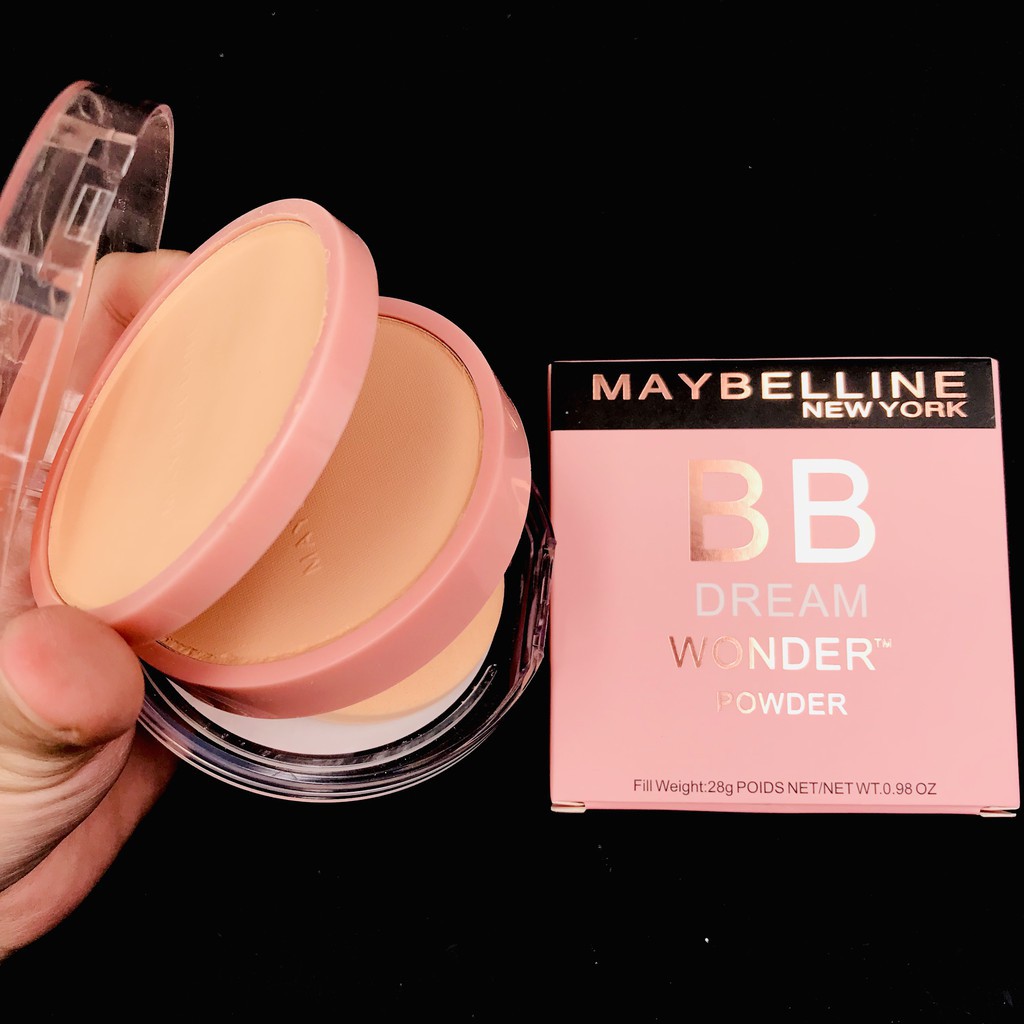 Phấn phủ kìm dầu 2 tầng dạng nén Maybelline Dream Wonder powder có bông phấn