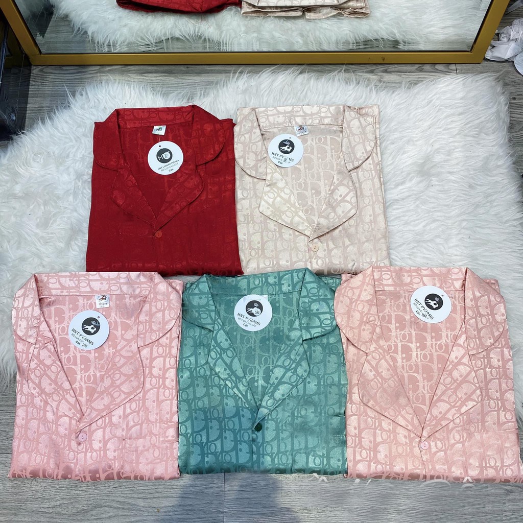 Đồ Bộ Nữ Pijama Bộ Lụa Ngủ Áo Cộc Quần Đùi Mặc Nhà Dễ Thương Chất Liệu Gấm Tơ JUSOKA