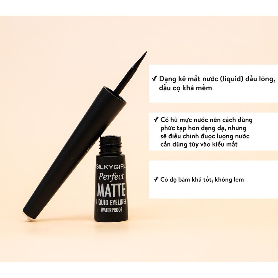 Kẻ Mắt Nước SilkyGirl Perfect Matte Liquid Eyeliner Waterproof