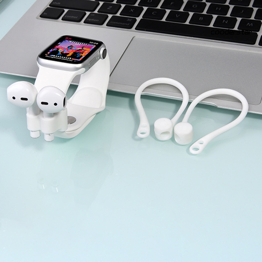 1 Cặp Móc Tai Nghe Bằng Silicon Mềm Chống Thất Lạc Cho Airpods