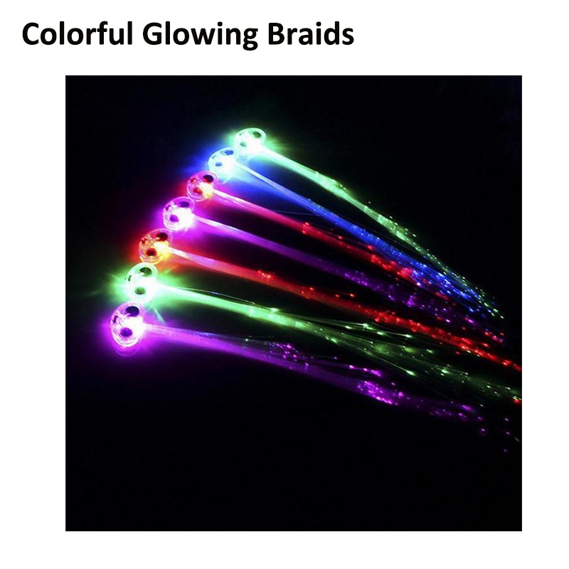 1 Tóc Giả Gắn Đèn LED Phát Sáng Nhiều Màu Sắc