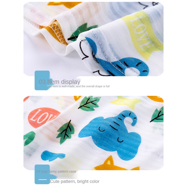 Bộ đồ ngủ SANITKUN thoáng khí thời trang họa tiết hoạt hình dễ thương cho bé trai và bé gái
