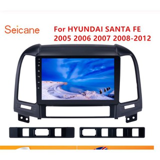 Mặt dưỡng lắp màn hình 9 in huyndai santafe 2006-2011 kèm rắc nguồn zin