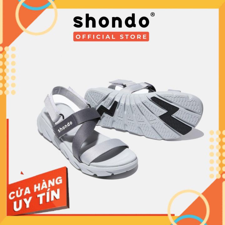 Giày sandal nam nữ SHONDO F6 Sport phối dây xám đi học, đi chơi [HÀNG CHÍNH HÃNG]