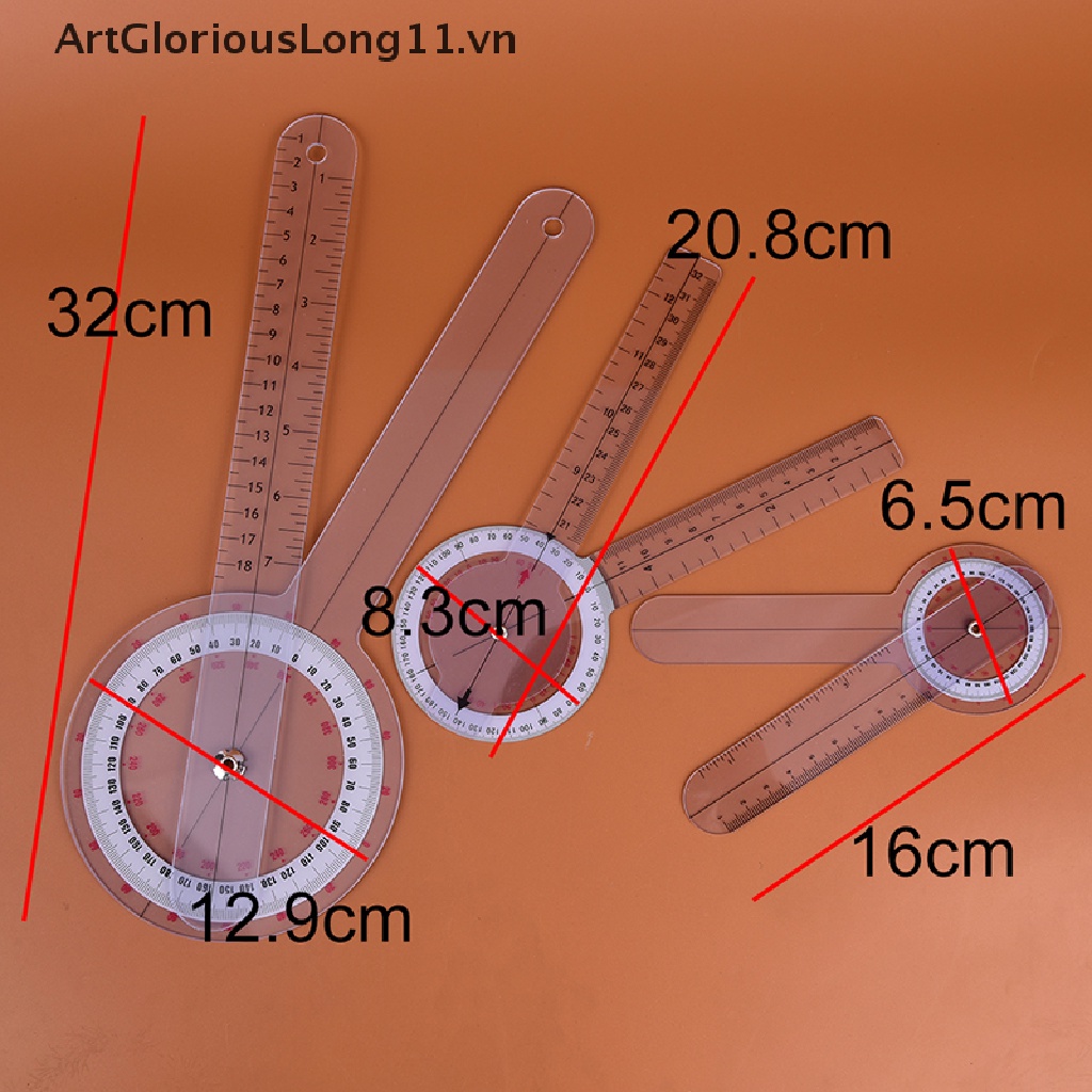 Set 3 Thước Đo Góc 6 / 8 / 12inch Xoay 360 Độ Chuyên Dụng