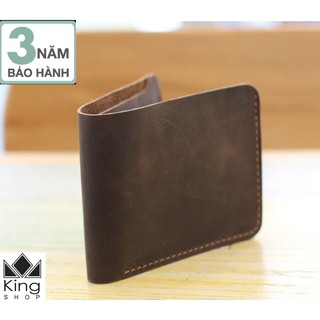 Bóp ví nam handmade da bò sáp ngựa điên cao cấp - Đồ Da Kingshop