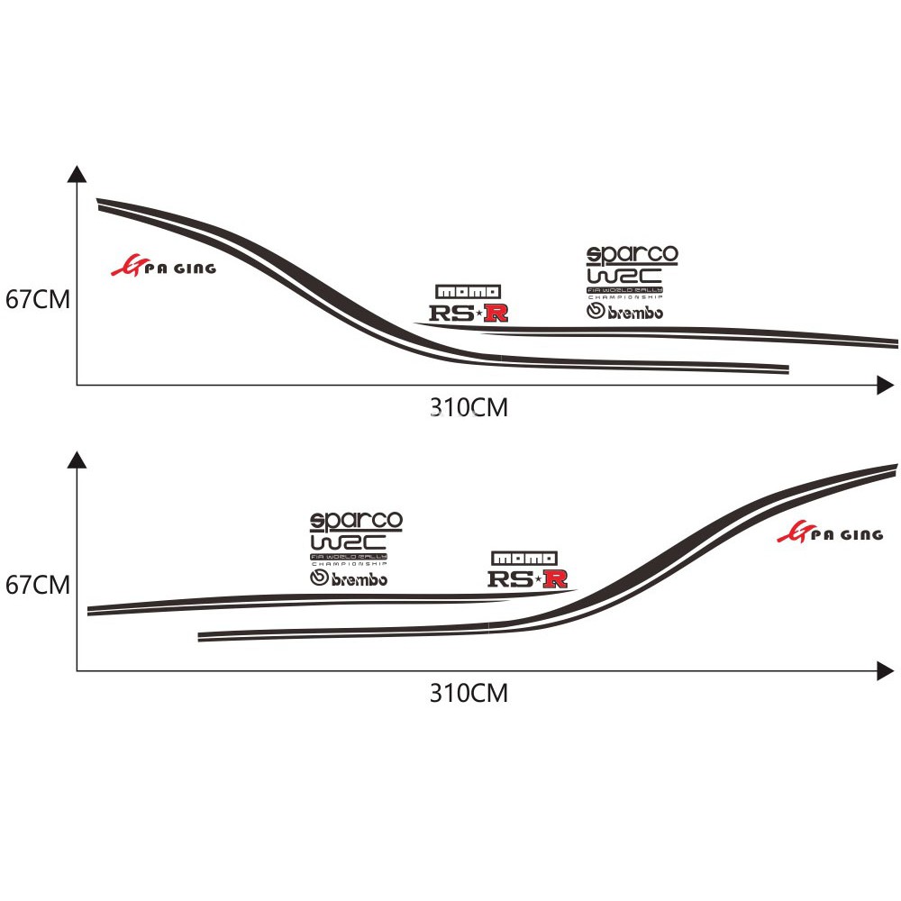 Dải Tem Decal Dán Thân Xe WRC Trang Trí ô Tô Suv Ms-252