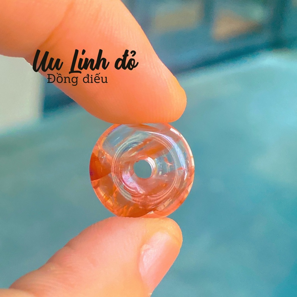 Đồng điếu đá uu linh đỏ vân đẹp, thu hút tiền tài-tài lộc- may mắn cho gia chủ.