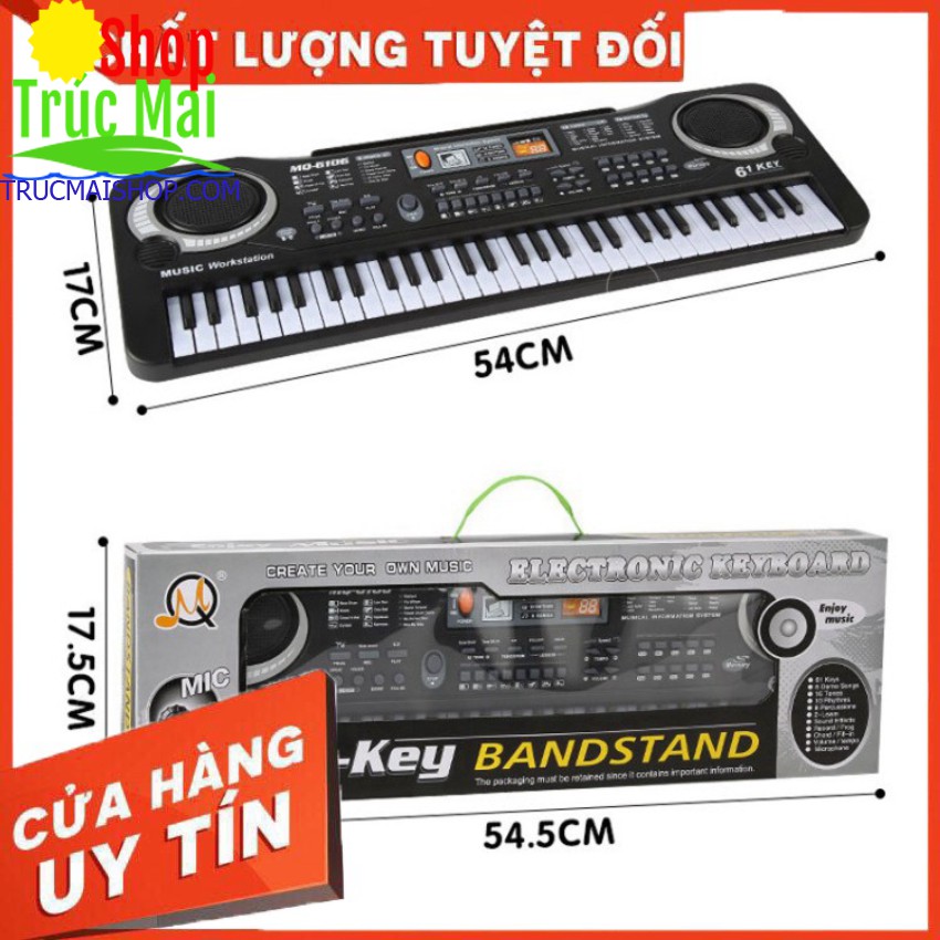 Đàn Piano Electronic Keyboard 61 Phím Kèm Mic Cho Bé