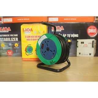 Ổ cắm kéo dài quay tay Rulo phổ thông LiOA QN20-2-10A , QN20-2-15A,
