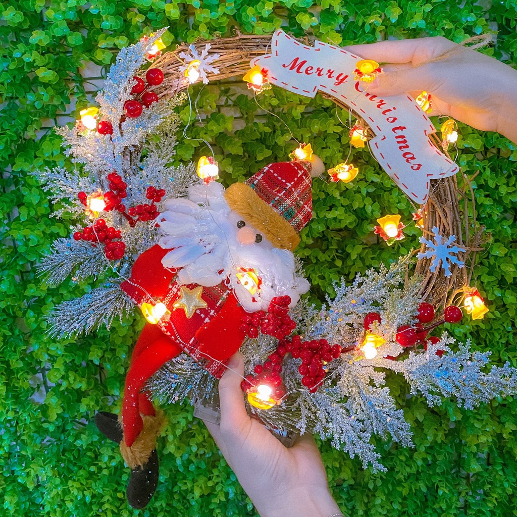 Vòng Nguyệt Quế Giáng Sinh Treo Cửa Trang Trí Noel Size To Và Nhỏ Bé Bebeshop