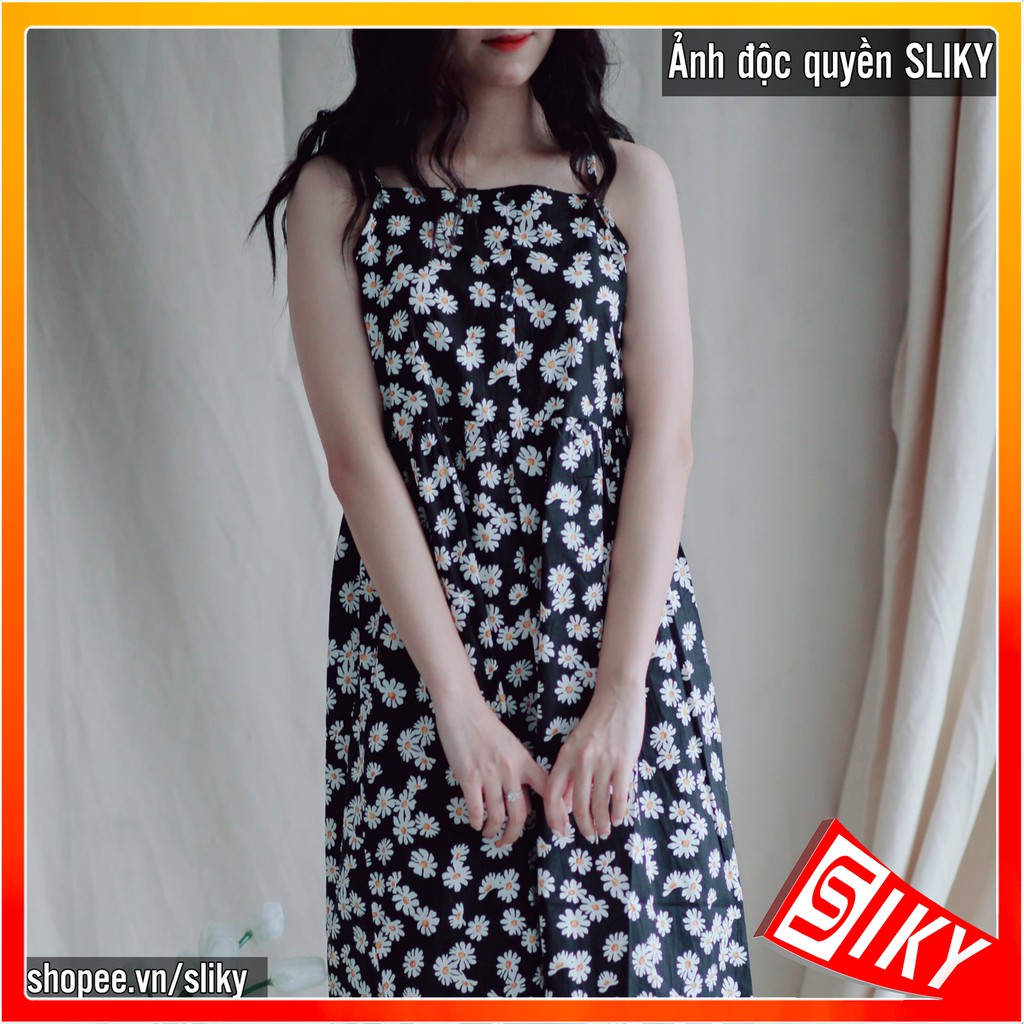 [Mặc Là Phê] Váy Hoa Cúc Hai Dây Dáng Dài Vintage - VX05 | BigBuy360 - bigbuy360.vn