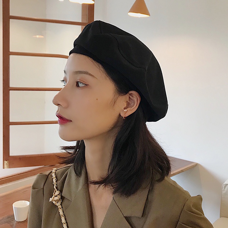 Mũ beret chất vải mỏng phong cách Hàn Quốc cổ điển thời trang hè cho nữ