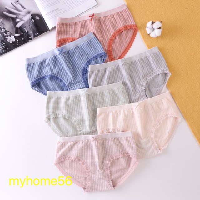 [SIÊU DÃN] SET 10 quần lót cotton dãn 4 chiều  kẻ ô cao cấp