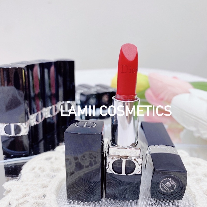 Set Son thỏi nước hoa DIOR rouge matte 965/ 999 full size/ mini- LAMII BEAUTY