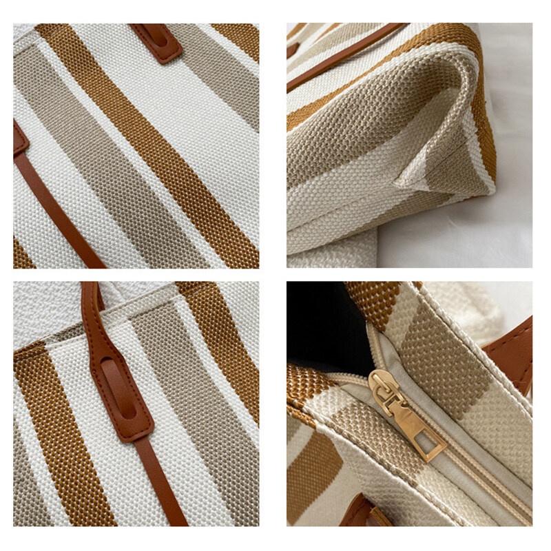 Túi xách đeo vai YADOU họa tiết sọc trắng đen phù hợp đi làm/ du lịch cho nữ