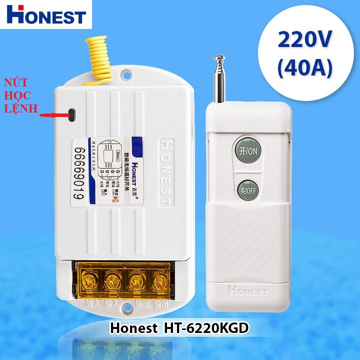 Công tắc điều khiển từ xa Honest HT-6220KGD 1000m công suất lớn 40A