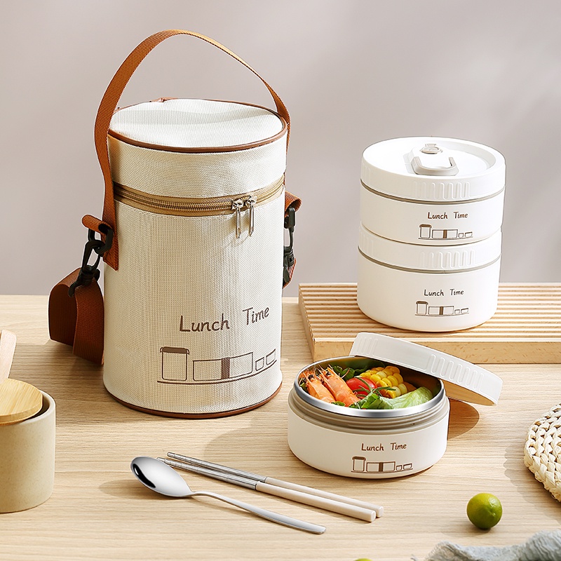 Hộp cơm cách nhiệt mới Hộp cơm Bento kiểu Nhật xách tay Hộp đựng thức ăn chống rò rỉ
