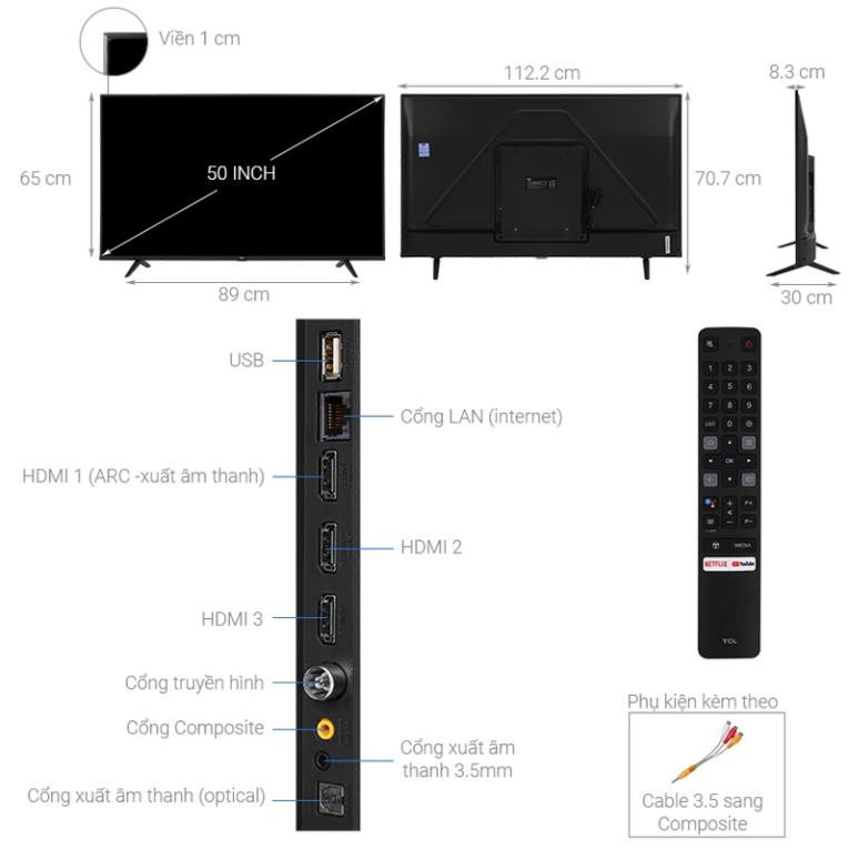 Tivi TCL 4K 50 inch 50P615 [ Miễn phí giao nội thành Hà Nội ] | BigBuy360 - bigbuy360.vn