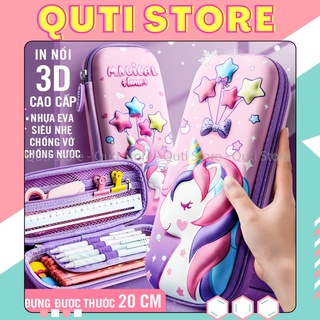 Hộp Bút Nhựa In Hình 3D Nổi Chống Nước Đẹp - Hàng Cao Cấp Cho Bé Trai Và Bé Gái QUTI HBN54