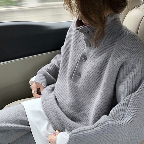 Set trang phục thể thao ZHELIHANGFEI dệt kim dáng rộng phong cách sang trọng thời trang dành cho nữ