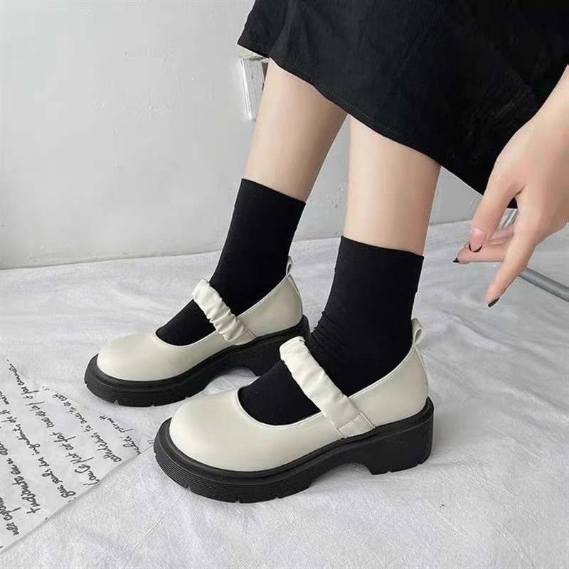 Giày búp bê lolita quai nhún bèo Luhana thời trang sẵn hàng.Ms: LOLITA QUAI NHÚN