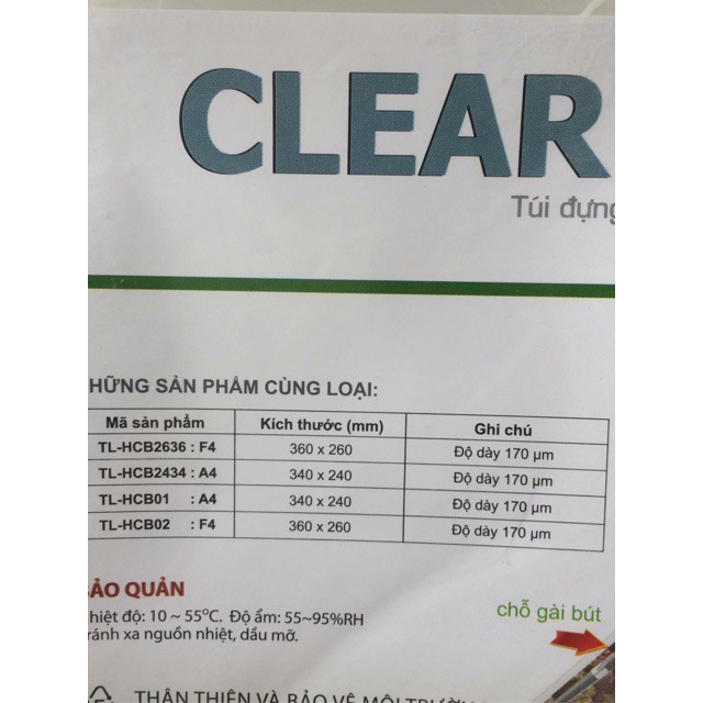 Túi đựng F4 clear bag