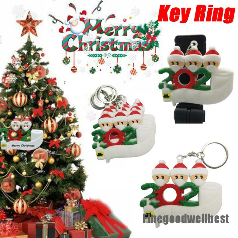 [HappyFB] 2020 NEW Xmas Family Key Ring Christmas Tree Hanging Best Wishes Pendant Decor