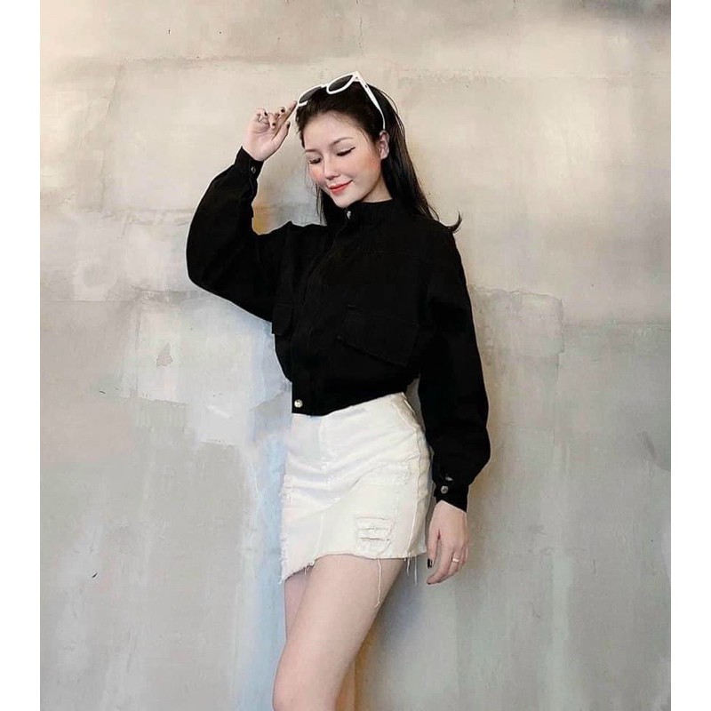 CHÂN VÁY BÒ RÁCH CÓ QUẦN | BigBuy360 - bigbuy360.vn