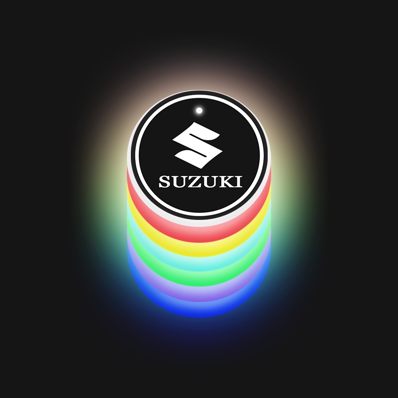 Bộ 2 Miếng Lót Bình Nước Chống Trượt In Logo Xe Hơi SUZUKI VITARA SX4 SWIFT DZire IGNIS Alto Spacia Jimny