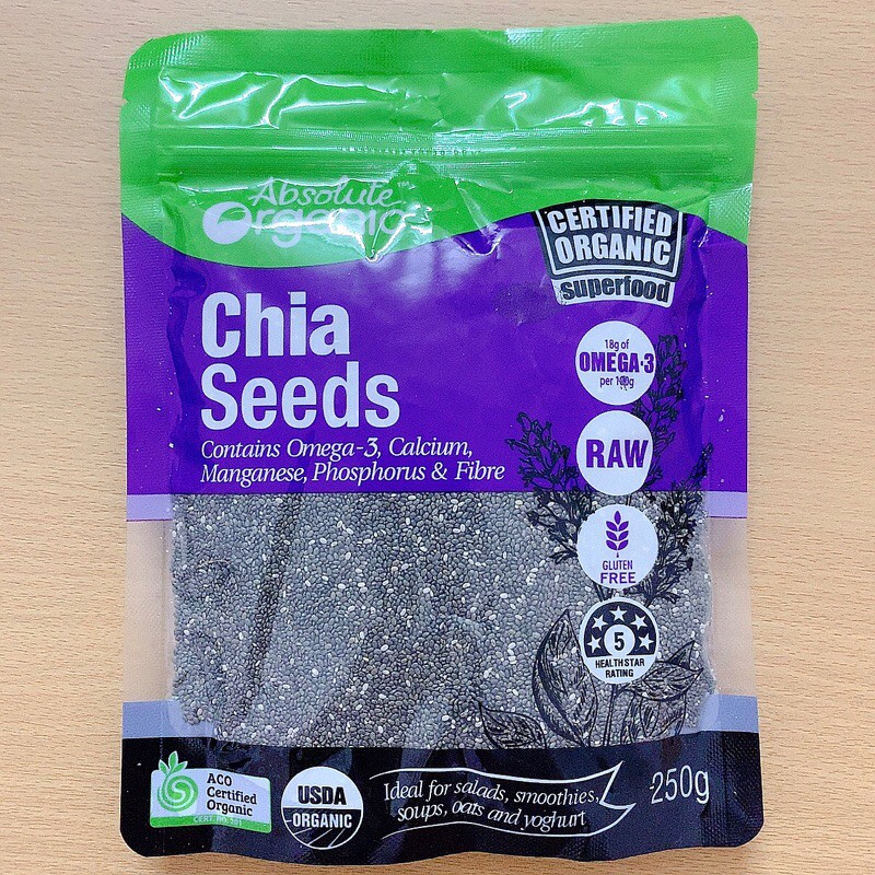 Hạt Chia Úc Absolute Organic Chia Seeds túi tím