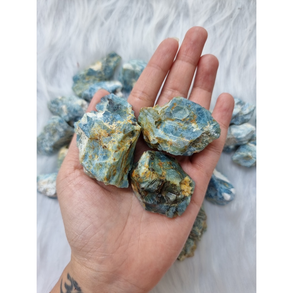 Đá thô Aquamarine  tự nhiên, đá thanh tẩy dùng trong Tarot, Reiki