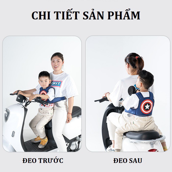 Bán Sỉ - Đai đi xe máy cho bé, đai ngồi xe máy đeo vai, thắt lưng, đai ngực