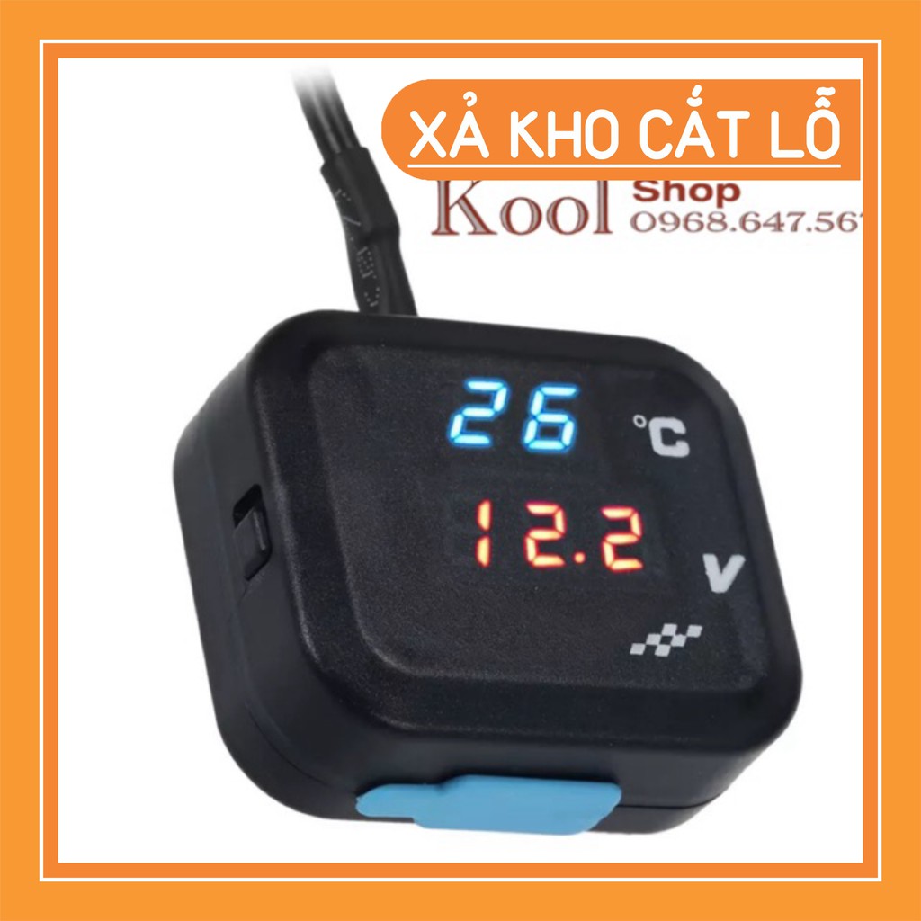Hàng Đẹp Nhiệt Độ Kỹ Thuật Số Màn Hình Bút Thử Điện Xe Máy Vôn Kế Nhiệt Kế Đầu Báo Điện Áp Đo Xanh/Đỏ Đèn Màn Hình Hiển