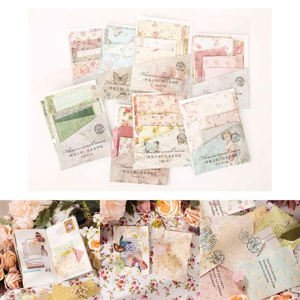 LAKAMIER Set 30 Tờ Giấy Hình Hoa Trang Trí Nhật Ký Album Ảnh