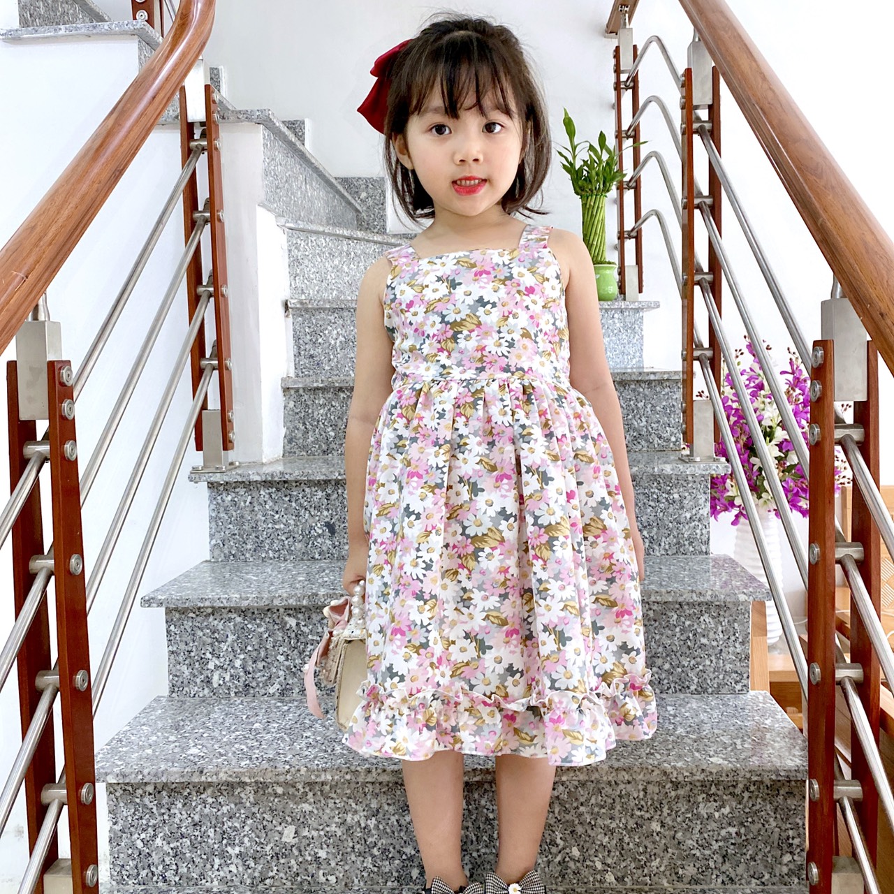 VÁY HÈ BÉ GÁI HOA NHÍ 2 DÂY MÃ D2 [ ẢNH THẬT  SHOP TỰ CHỤP] [ YUMI'S KID ]