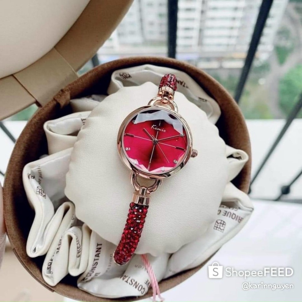 Đồng Hồ Nữ Kimio 6328 Hàng Chính Hãng Dây Kim Loại Pha Lê Nhỏ Xinh Đủ Màu donghoket