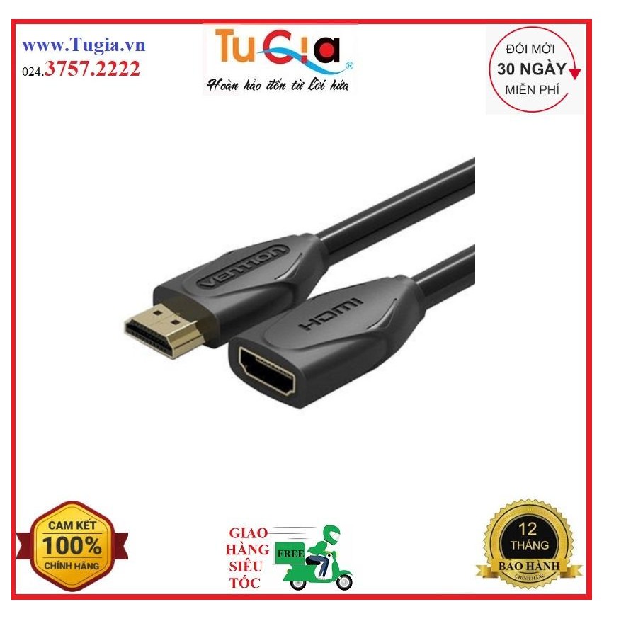 Dây cáp nối dài HDMI Vention VAA-B06-500 5m Hỗ trợ 2K, 4K - Hàng chính hãng