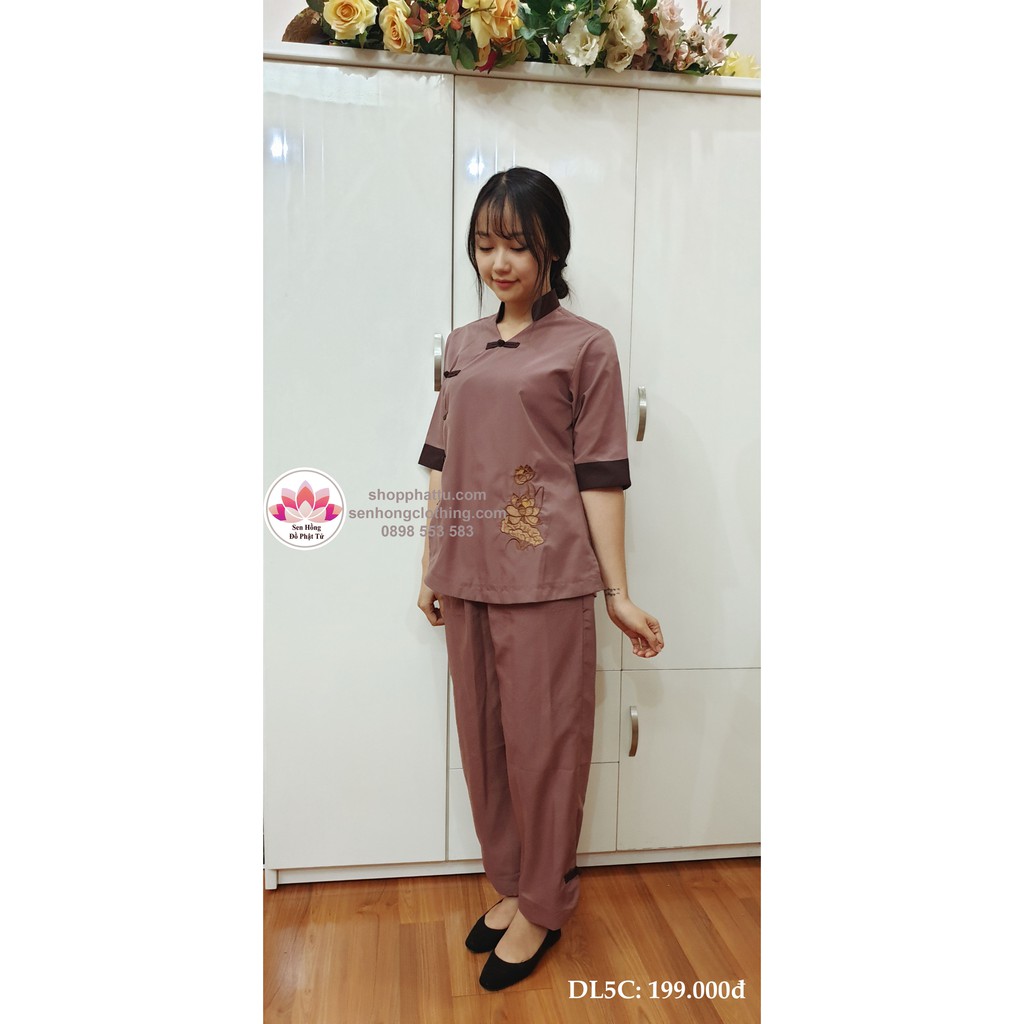 [Mã FATHANG5 giảm 10K đơn 50K] 😍😘Quần áo Phật tử nữ màu hồng đẹp đài loan 5 nút - set lam đi chùa có sz dưới 80kg | BigBuy360 - bigbuy360.vn