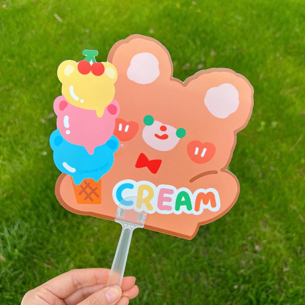 PVN45157 QUẠT NHỰA CẦM TAY CUTE HÌNH GẤU, THỎ Giá Rẻ