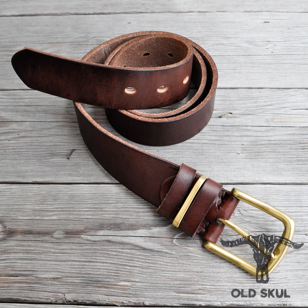 Dây Thắt Lưng Da Nam Old Skul bản 38mm khóa đồng thau DL1049BR