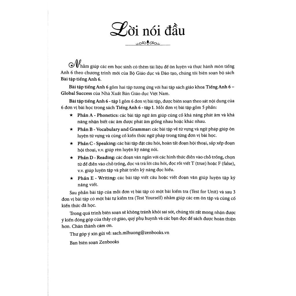 Sách Bài Tập Tiếng Anh 6 - Tập 1 (Có Đáp Án) - Dùng Kèm SGK Tiếng Anh 6 Global Success (2022)