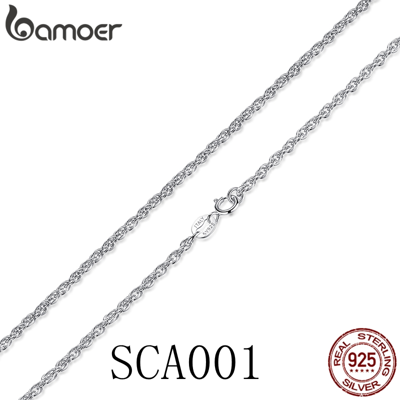 Vòng cổ BAMOER bạc S925 dạng chuỗi xích nhiều kiểu dáng có thể điều chỉnh chiều dài
