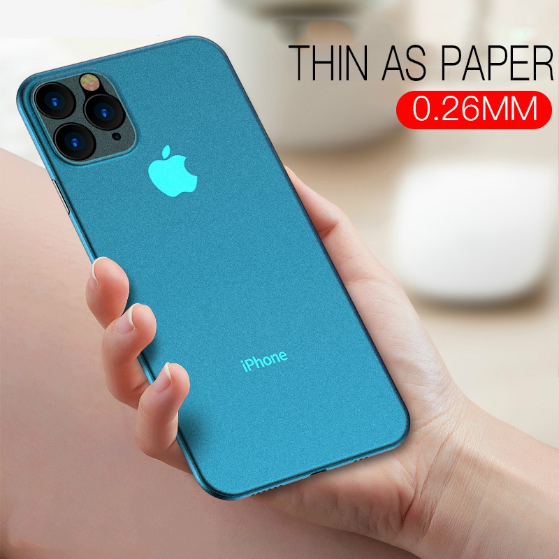 Ốp điện thoại mềm nhám siêu mỏng chống va đập cho iPhone 12 11 pro xs max xr xs x 7 8 plus