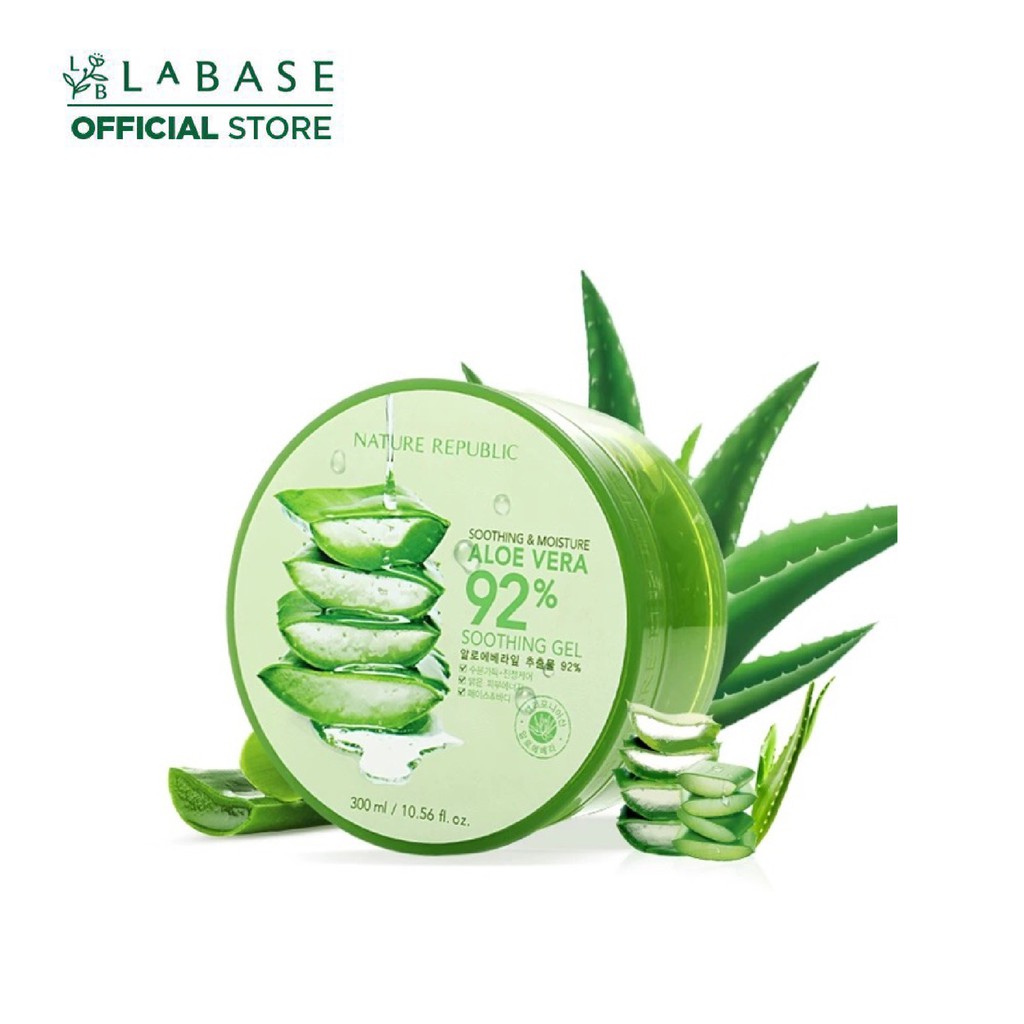 Gel dưỡng Lô Hội Nha Đam Nature Republic Aloe Vera 92% Soothing Gel Hũ 300ml [Hàng nhập khẩu chính hãng]