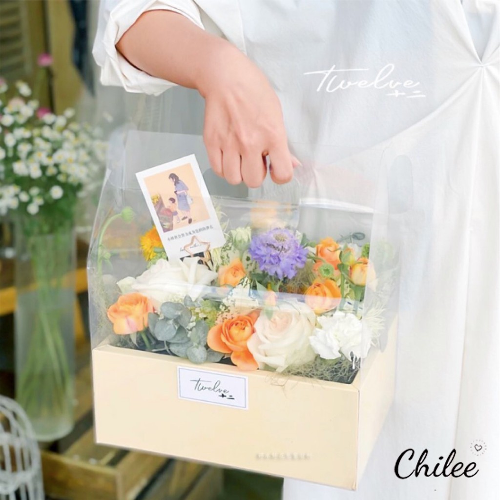 Túi hộp cắm hoa, quà tặng mica Hàn Quốc kiểu mới (set 5c) | BigBuy360 - bigbuy360.vn