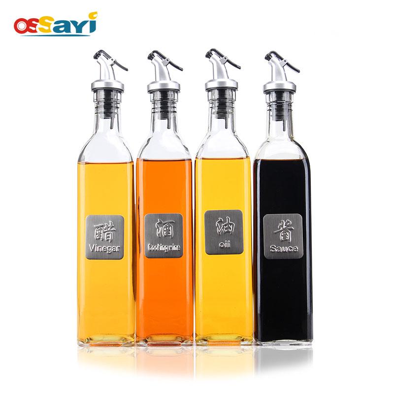 4 chai đựng dầu ăn/ dấm/ nước tương/ rượu nấu ăn dụng cụ nhà bếp