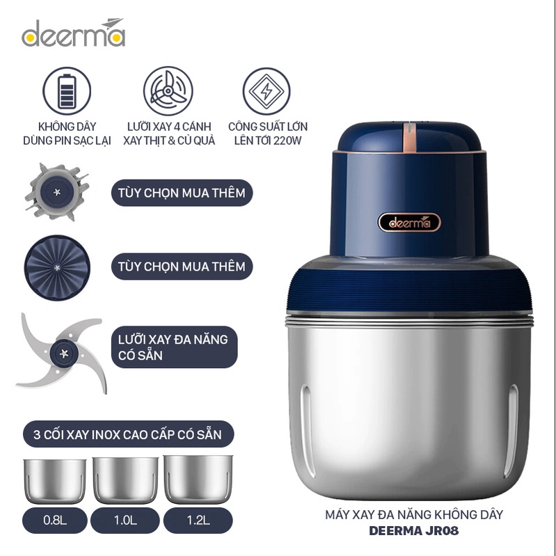 Máy xay thịt đa năng Deerma JR02  - Hàng chính hãng