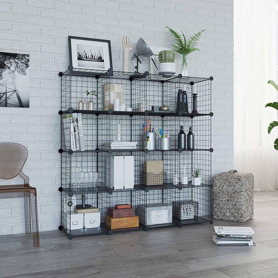 Tủ lưới thép đa năng CHIAN - Lưới sắt, tấm nhựa lắp ghép làm tủ sách, tủ quần áo, tủ lưới - Tặng kèm chốt